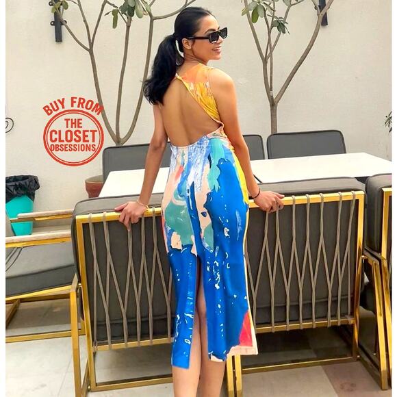 ZARA Open Back Midi Dress NWT - Picture 10 of 16